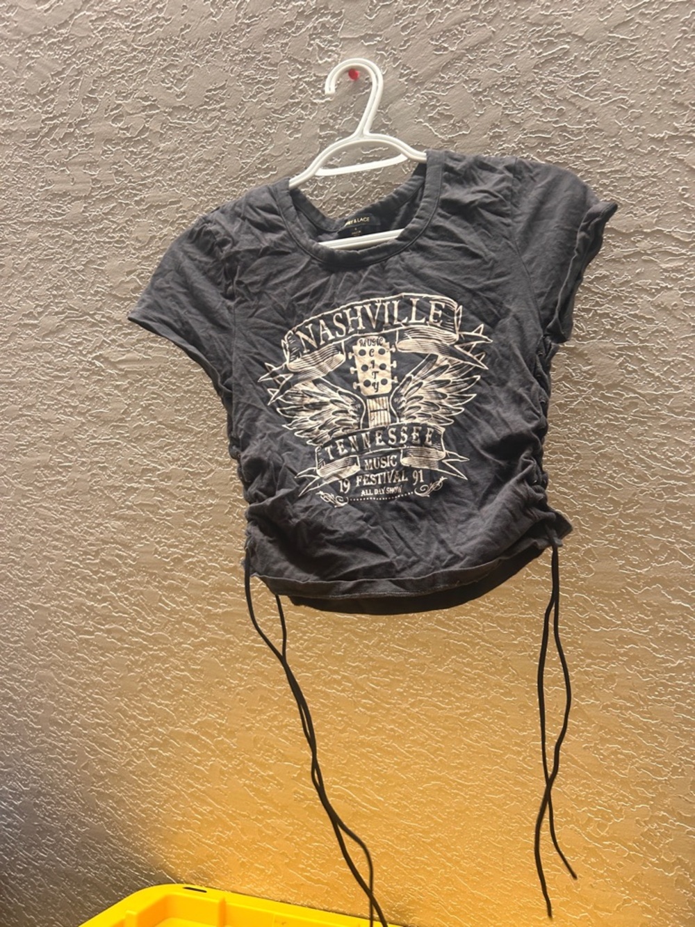 Nashville Graphic Short Sleeve Crop Tee - Black